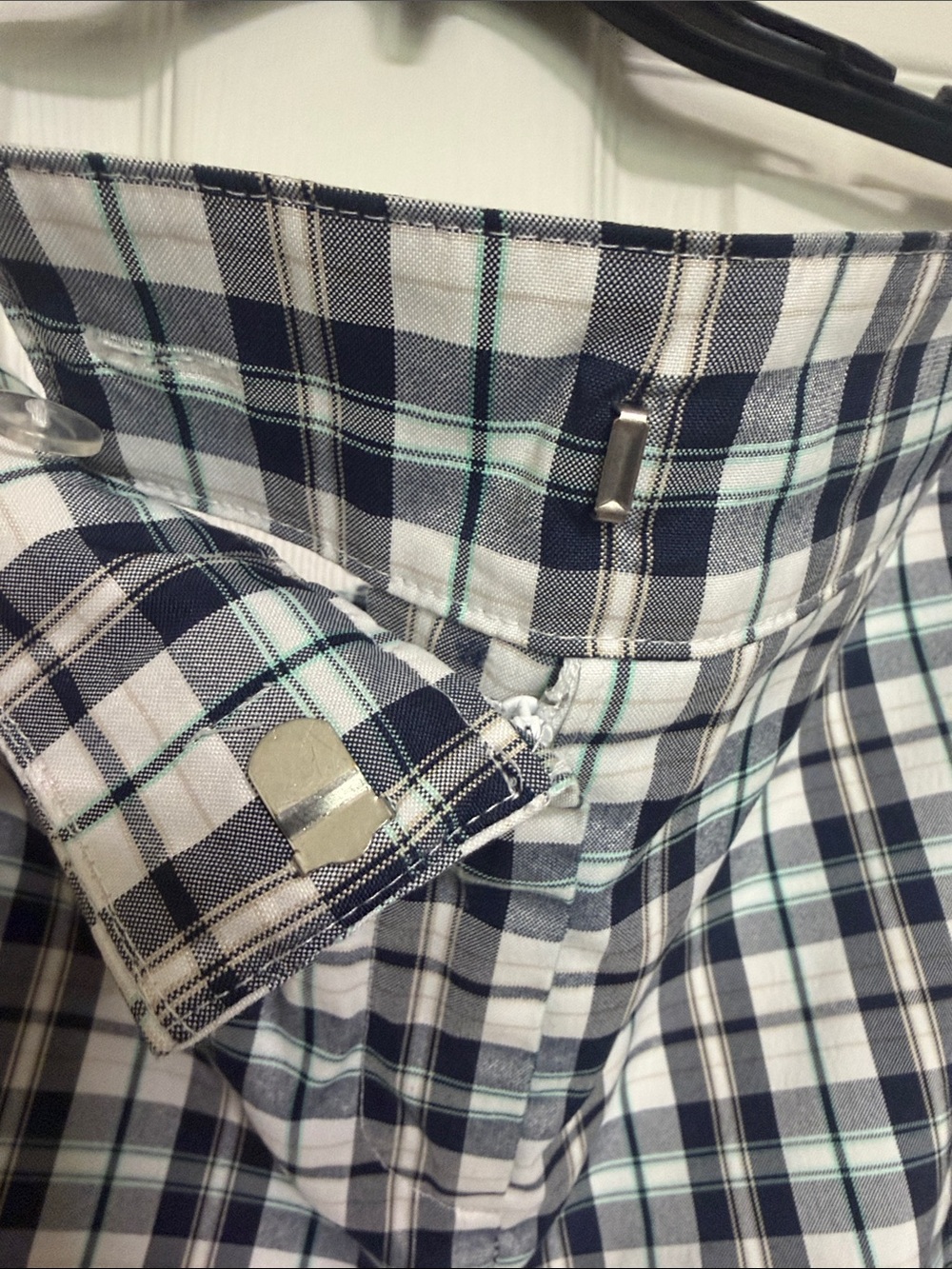 Izod Navy and White Plaid Mini Skirt - Picture 2 of 6